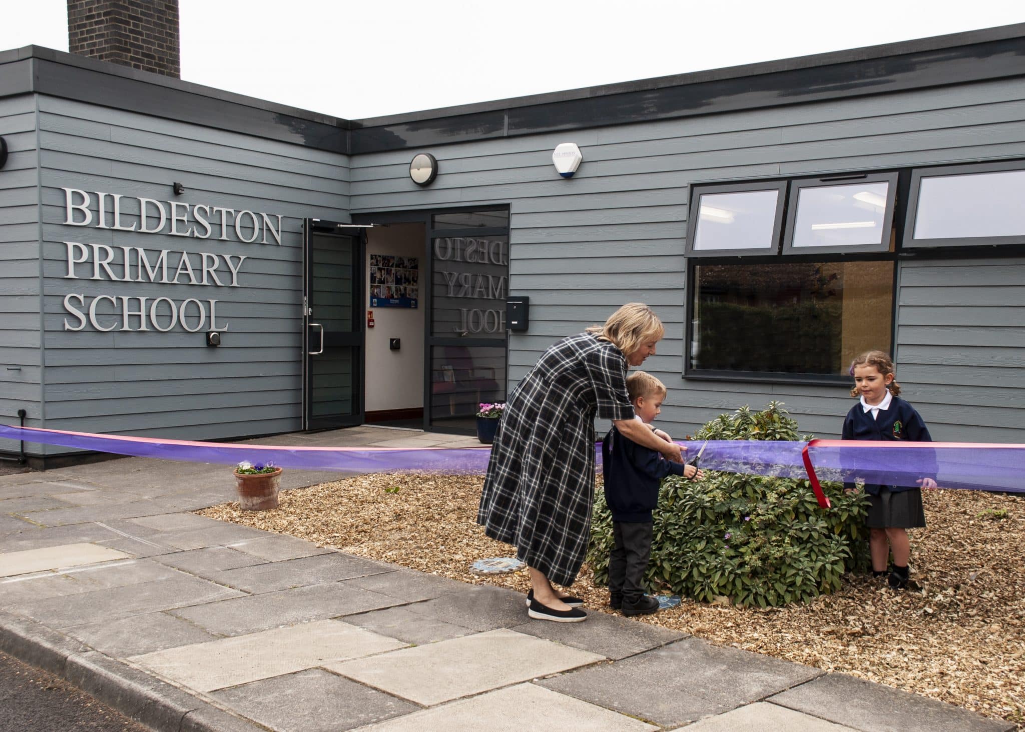 Opening of new-look school buildings at Bildeston Primary School in Suffolk