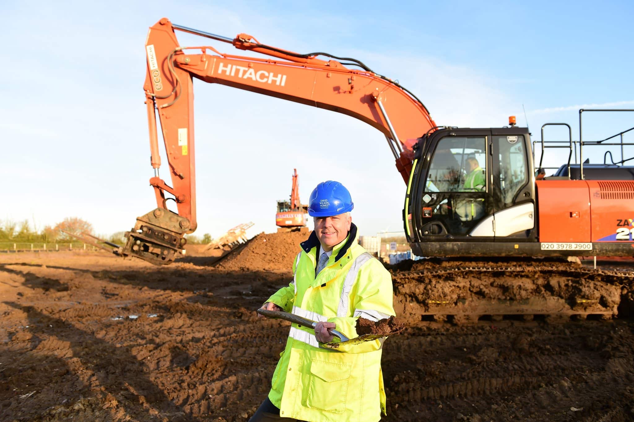 John Dillon, managing director David Wilson Homes, breaks ground at Ramsey new housing development