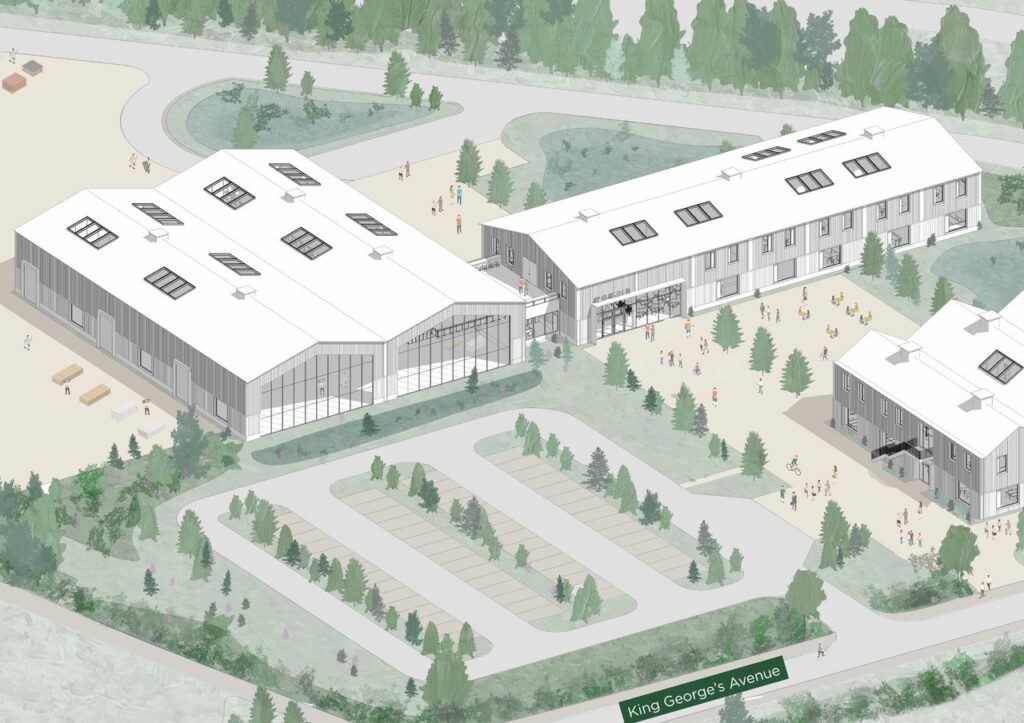 An aerial view of the proposed education campus in Leiston