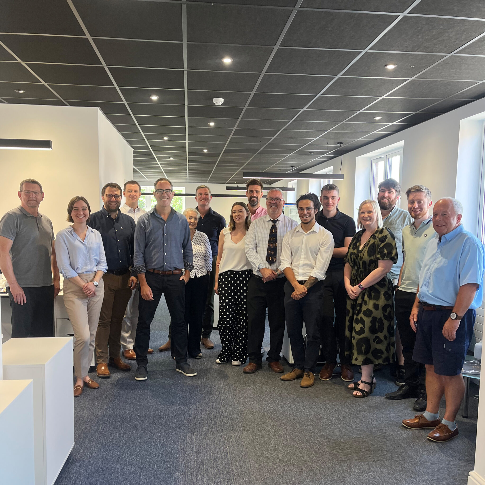 Staff inside their new office in Hadleigh