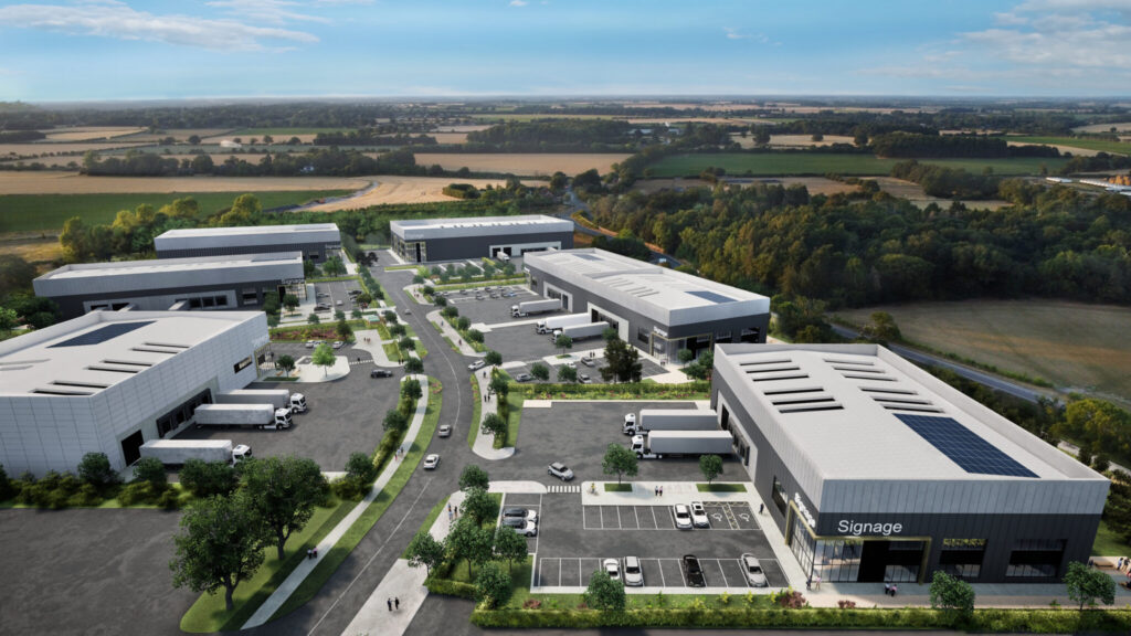 An aerial CGI of the proposed expansion to Suffolk Business Park