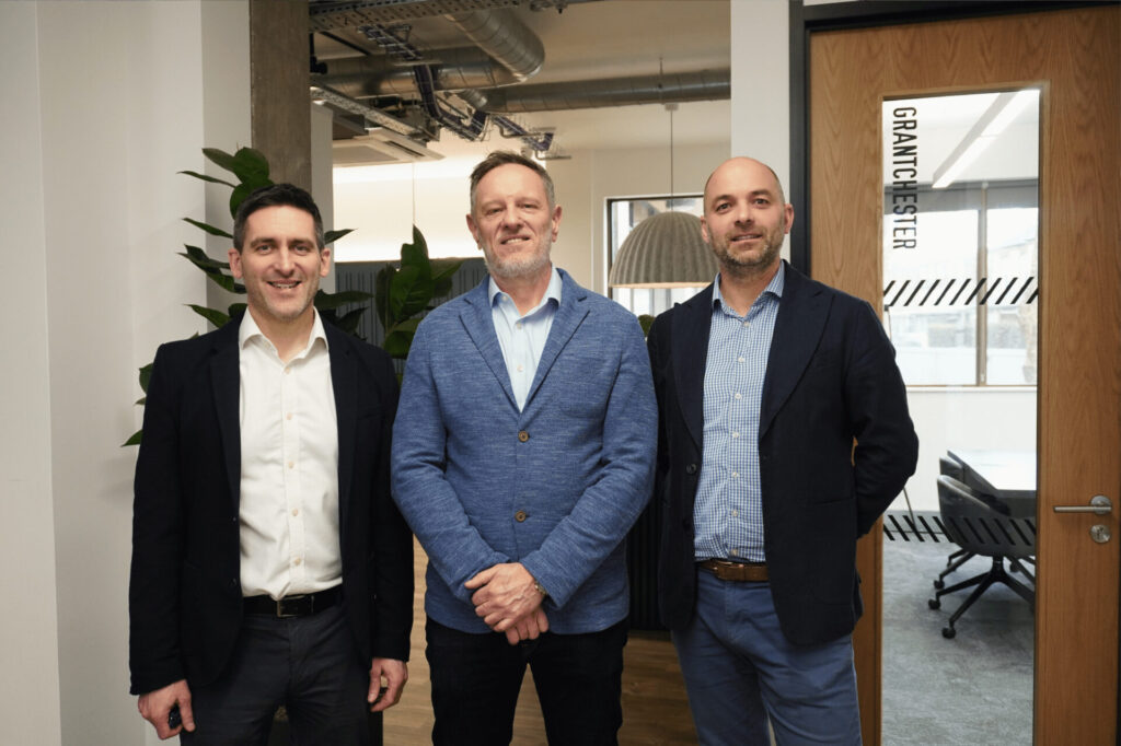 James Potter, Mark Brenton and Mark Hayward at their new Cambridge office on Regent Street